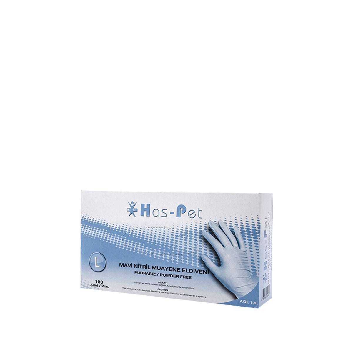 Has-Pet Nitrile Examination Gloves Blue Large 100 Count - Latex-Free, Chemical Resistant Medical Gloves by Beauty Care Bag