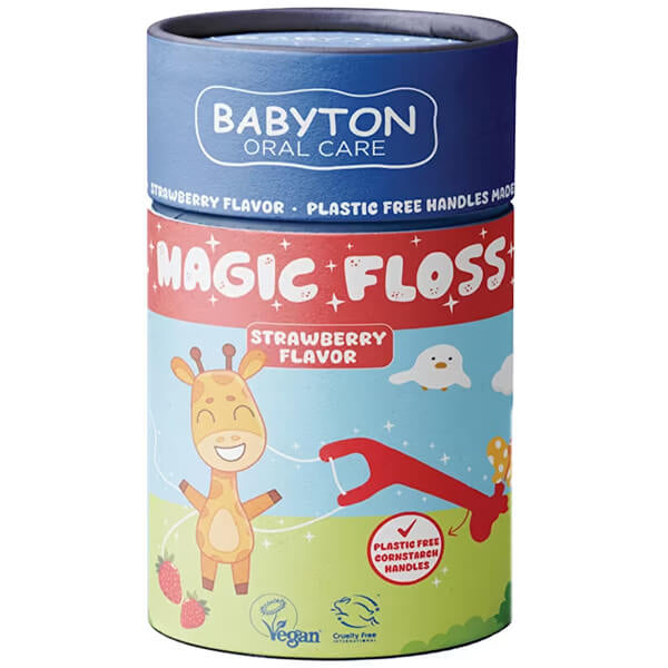 Babyton Magic Floss Strawberry Kids Floss Picks 30 Count by Beauty Care Bag