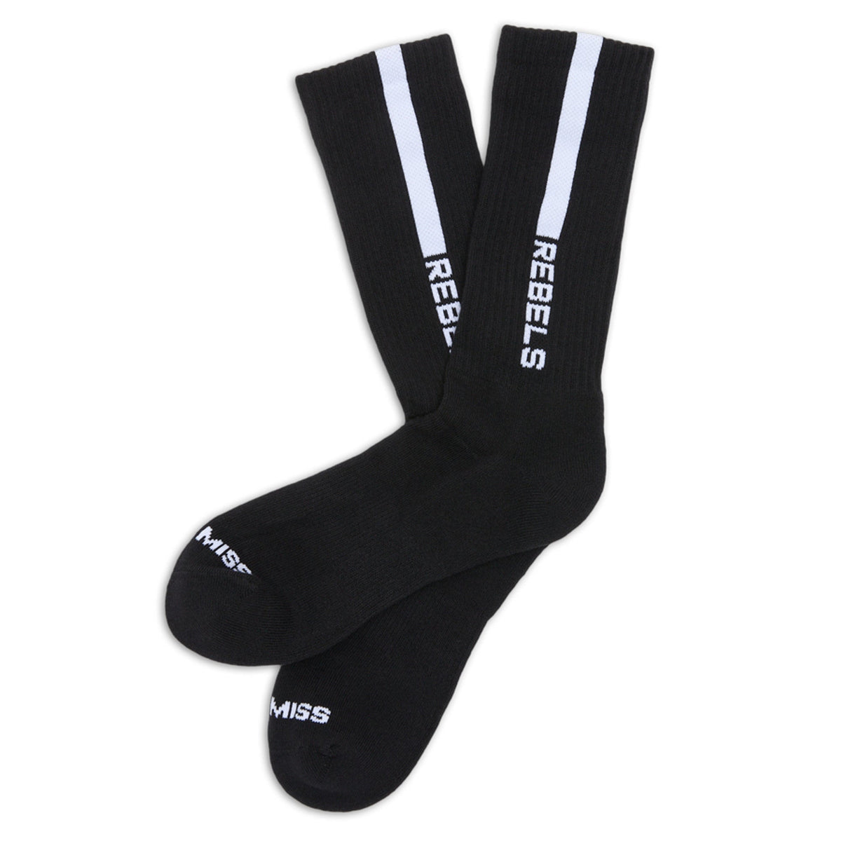 Black Rebels Casual Crew SocksLicensed College SocksTorqelo.com