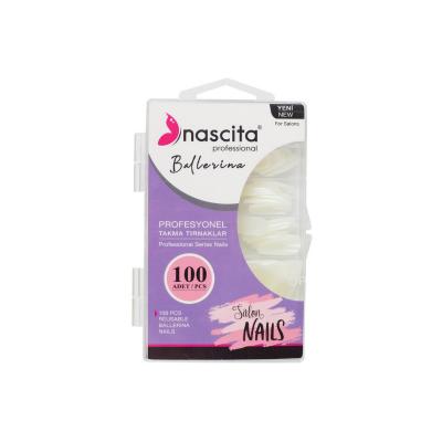Nascita 100-Piece Reusable Ballerina Fake Nails - DIY Nail Kit for Salon-Quality Looks by Beauty Care Bag