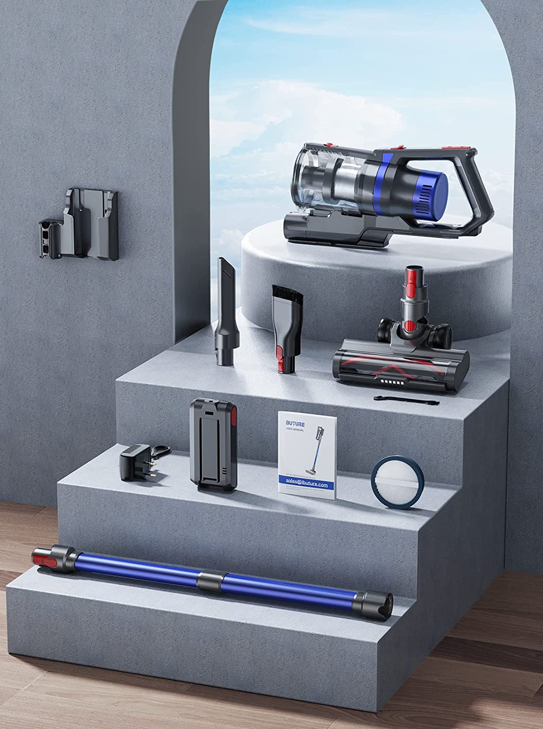Buture JR500 Cordless Vacuum Cleaner | 450W 33KPAVacuum CleanerTorqelo.com