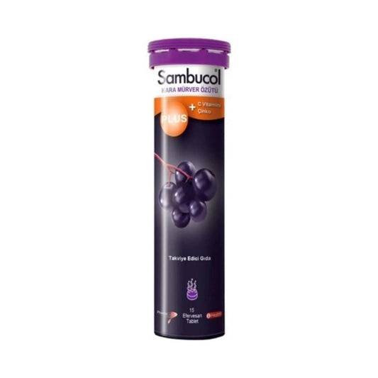 Sambucol Effervescent Vitamin C Supplement with Black Elderberry - Natural Immune Booster for Cold & Flu Relief by Beauty Care Bag