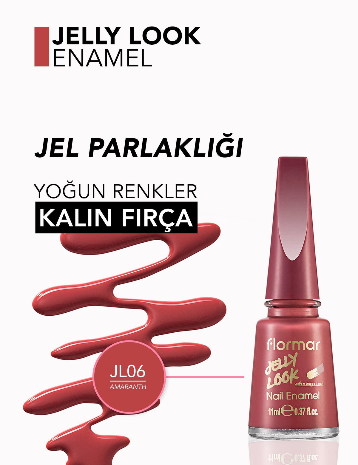 Flormar Jelly Look High-Shine Gel Effect Nail Polish 11ml by Beauty Care Bag