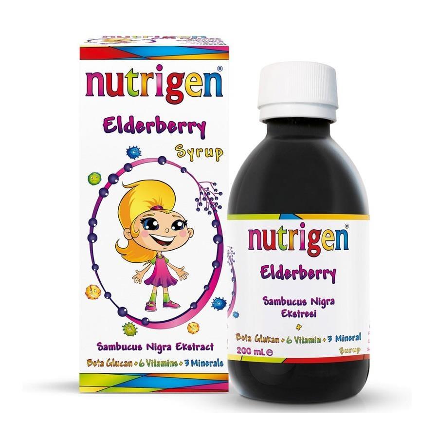 Nutrigen Elderberry Syrup Supplement for Kids - Immune System Support, 6.76 fl oz by Beauty Care Bag