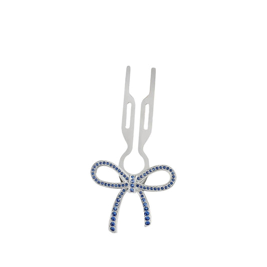 Fiona Franchimon No1 Hairpin Ribbon Sapphire Blue Swarovski by Beauty Care Bag