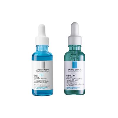 La Roche-Posay Effaclar Peeling & Hyalu B5 Serum Set: Renew, Hydrate & Smooth Skin - Anti-Aging, Blemish Treatment for Sensitive Skin by Beauty Care Bag