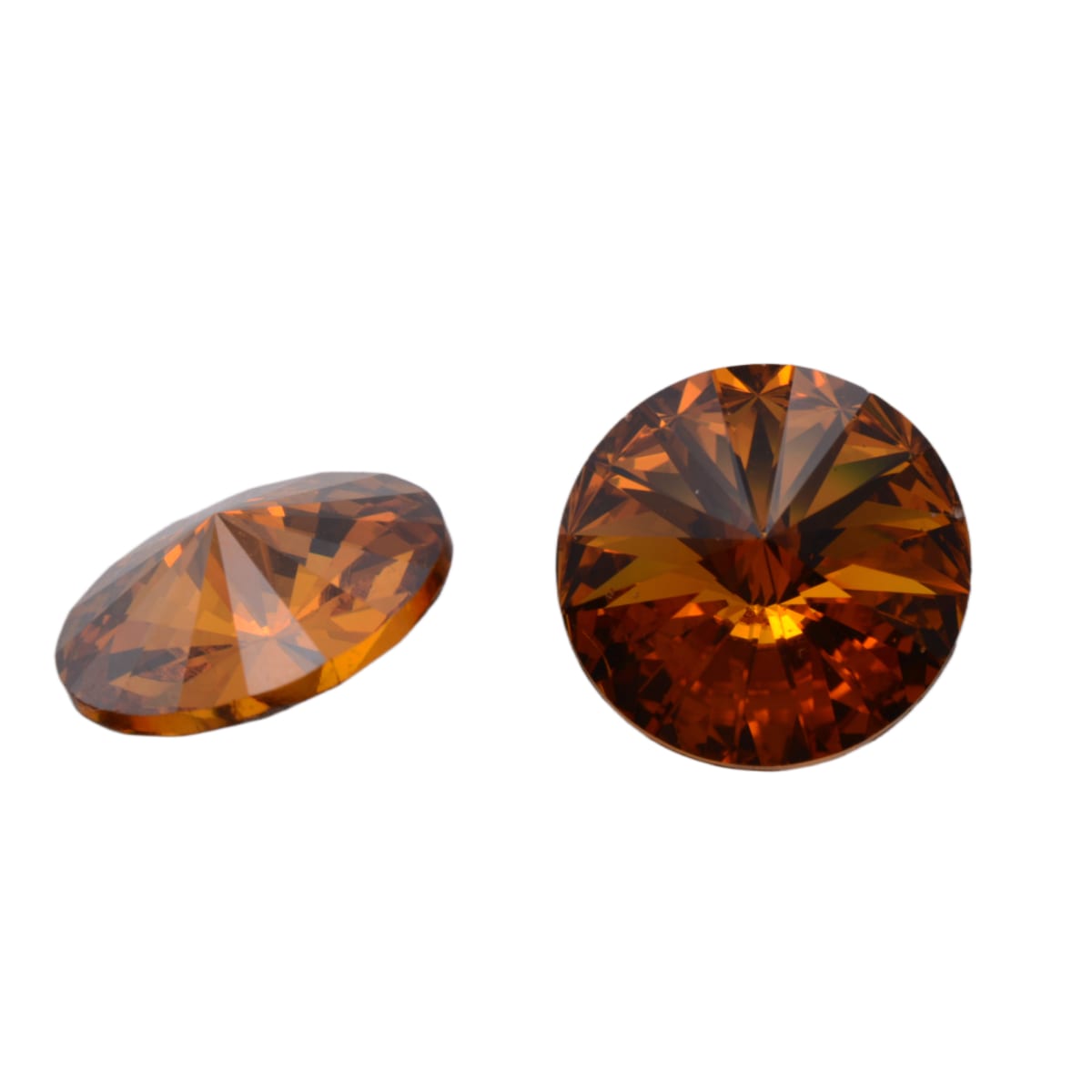 Swarovski Crystal 1122 14mm Rivoli Round Stone - Burnt Orange by Continental Bead Suppliers