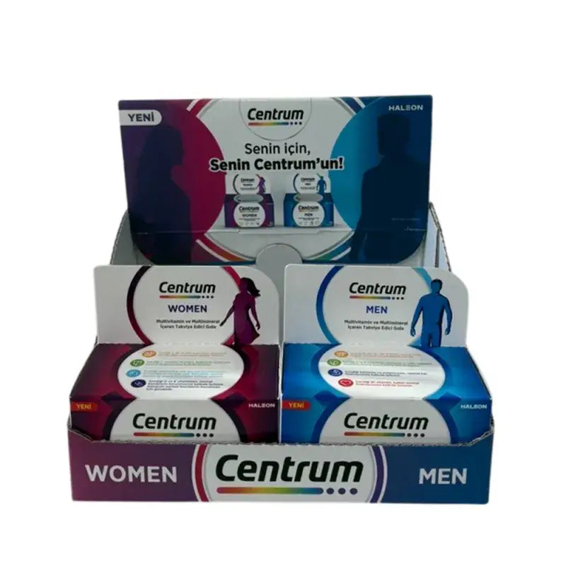 Centrum Men & Women Multivitamin Stand Set (6-Pack) by Beauty Care Bag