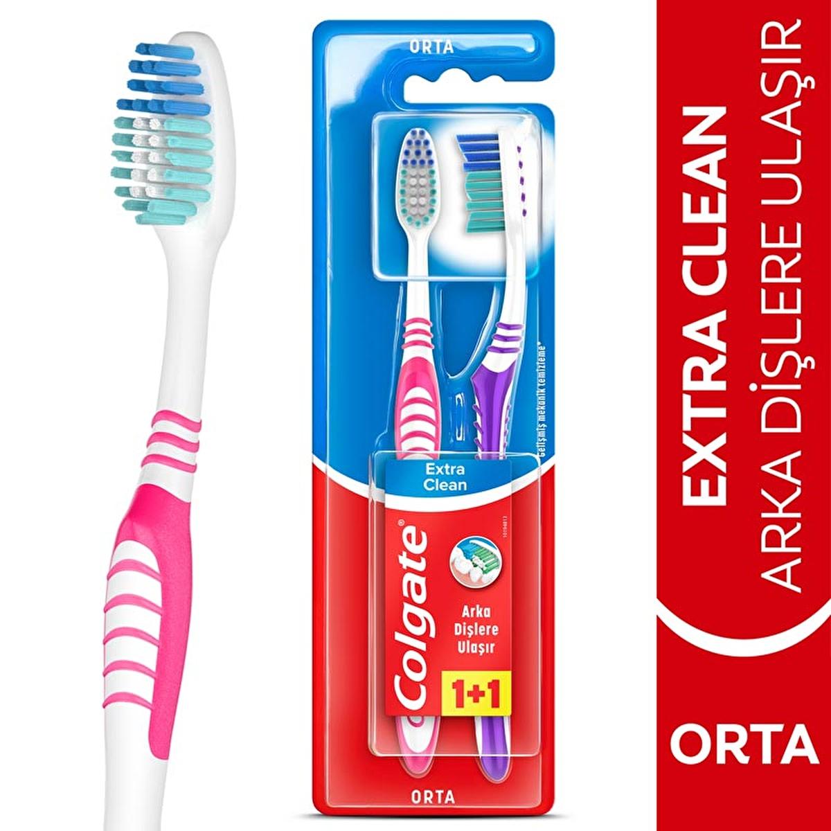 Colgate Extra Clean Manual Toothbrush - Effective Oral Hygiene for Back Teeth, Soft Tongue Cleaner, and Hard-to-Reach Areas - Dental Care EssentialsToothpasteTorqelo.com