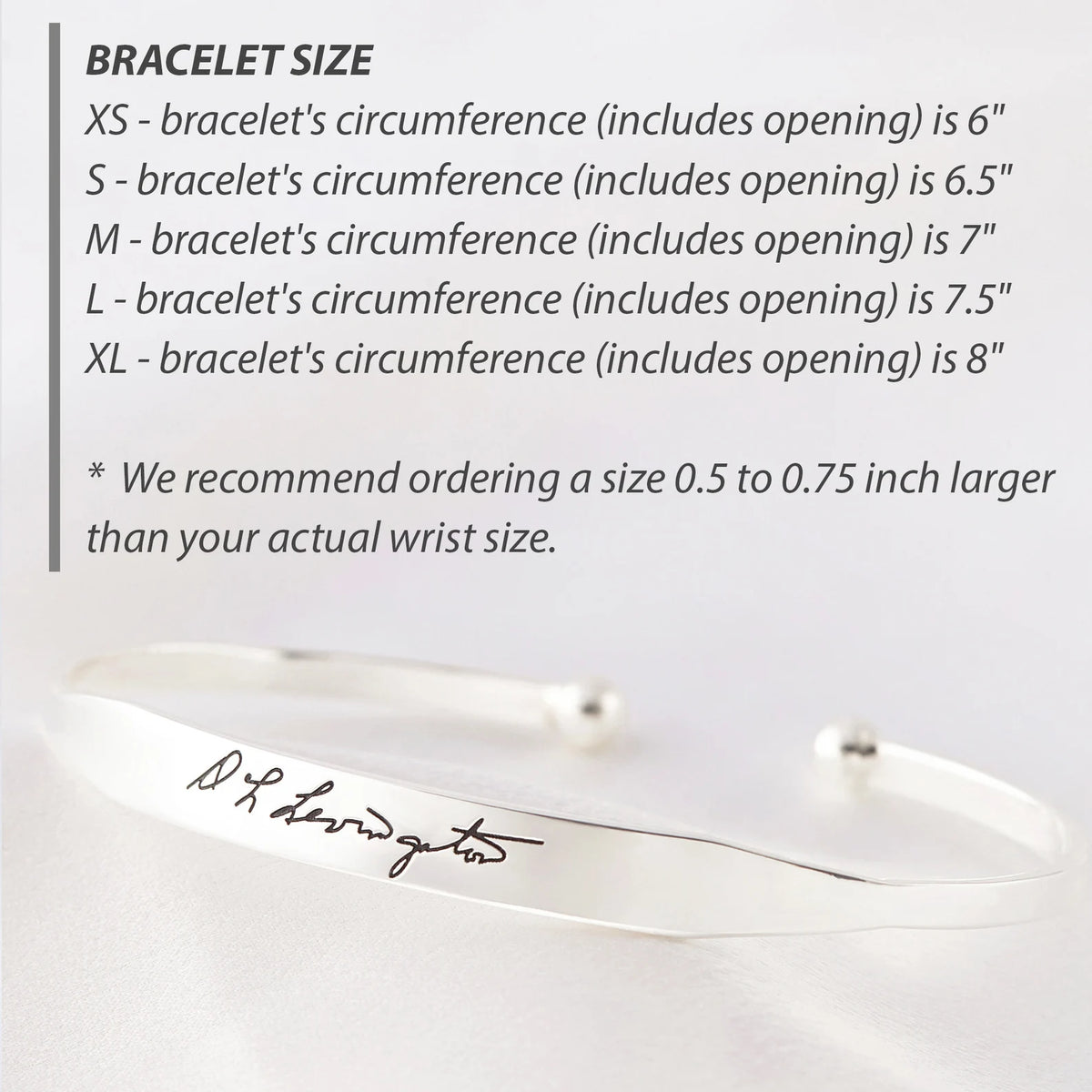 Handwritten Cuff Bracelet by Green Millie