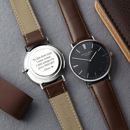 Personalized Mens Watch, Engraved Watch Gift for Boyfriend Husband by Green Millie