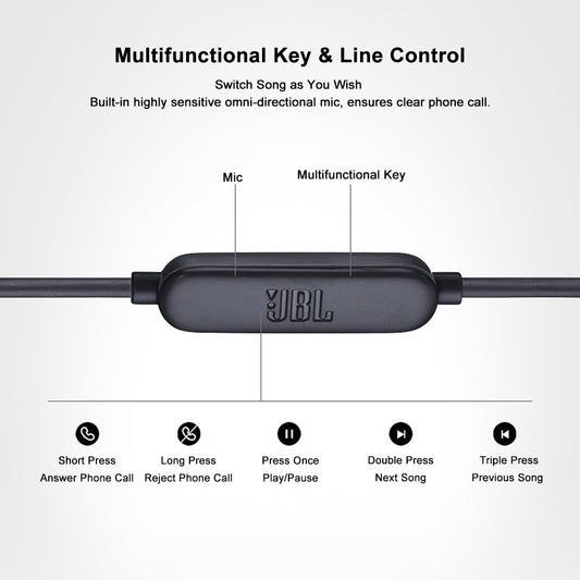 JBL LIVE100 3.5mm Wired Earphones Stereo Sound Line Control by Teal Simba