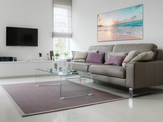 Glass Wall Art -Sea & Waves (18x28 inches - 46x72cm) by White Felix