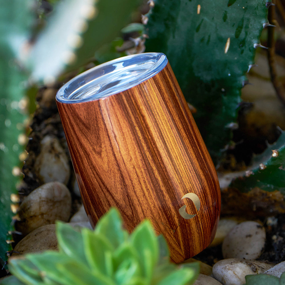 DRINCO® 12oz Insulated Wine Tumbler Glass (Woodland) by Orchid Lavender