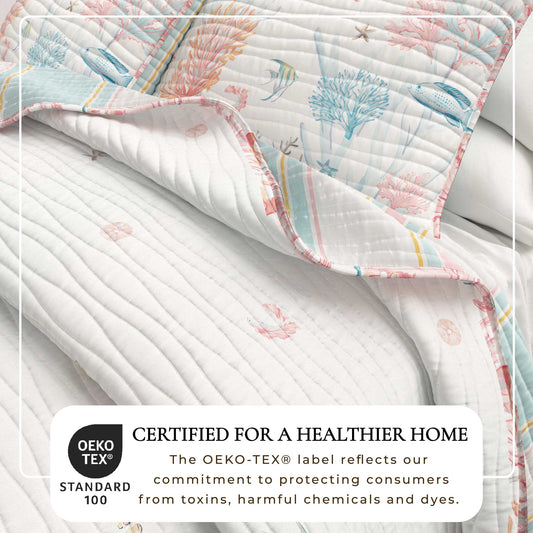 Coastal Coral Reef Quilt Set - Caymen Collection by Great Bay Home