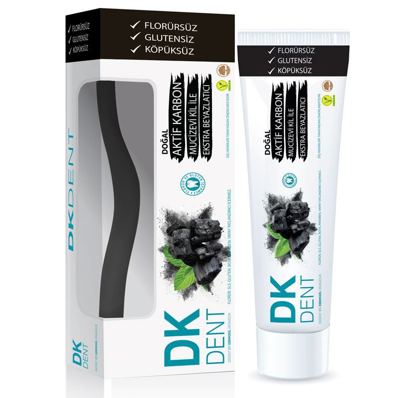 Dk Dent Active Charcoal Fluoride-Free Toothpaste & Brush 75mlOral CareTorqelo.com