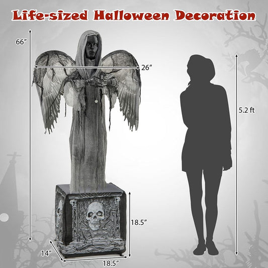Life-Size LED Halloween Animatronic with Glowing Eyes and Shaking Wings by Doba