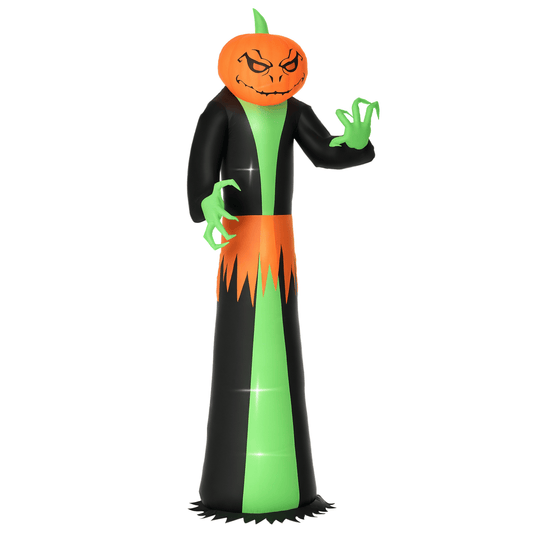 Spooky LED Pumpkin Head Ghost: Inflatable Halloween Yard Decor for Garden Parties by Doba