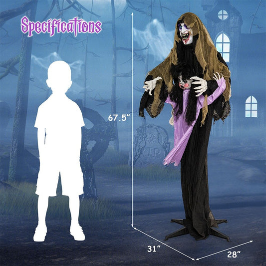 Spooktacular Animated LED Vampire Decoration for Outdoor Halloween Lawn by Doba