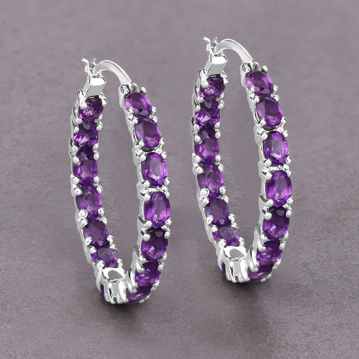 4.80 ct. Genuine Amethyst .925 Sterling Silver Earrings by Avera Group