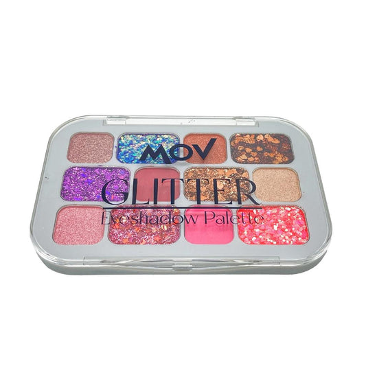 Mov Glitter 12-Color Eyeshadow Palette No: 03 by Beauty Care Bag