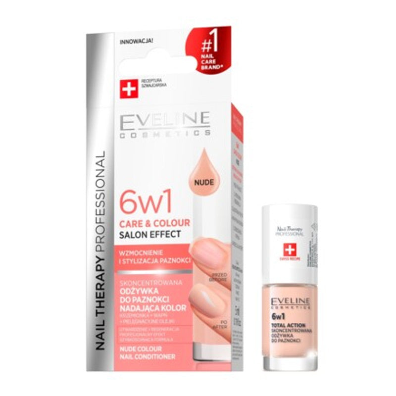 Eveline Cosmetics 6-in-1 Care & Colour Nail Treatment Nude 5ml by Beauty Care Bag