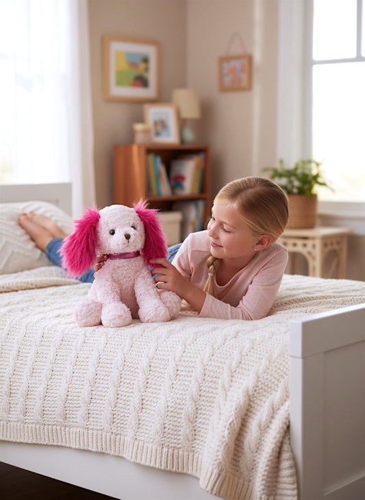 Pink & Fuchsia Plush Dog by Rust & Cinder