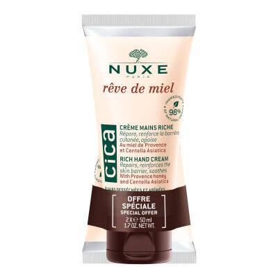 Nuxe Reve De Miel: Cica Rich Hand & Nail Cream Set - Intensive Dry Hand Repair, Cracked Skin Relief & Deep Moisturization by Beauty Care Bag