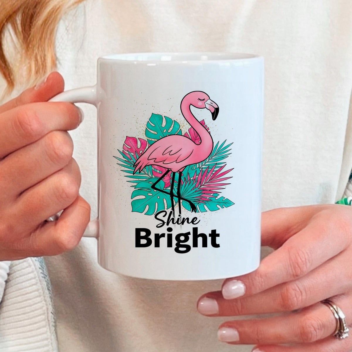 Flamingo Shine Bright Mug – Tropical Coffee Mug | Cute Flamingo Cup, Dishwasher SafeTorqelo.com