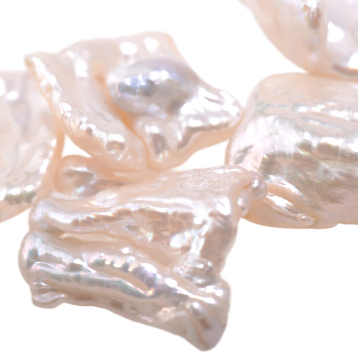 White Freshwater Keshi Pearl Strand 16in - Natural Baroque Pearl Beads by Continental Bead Suppliers