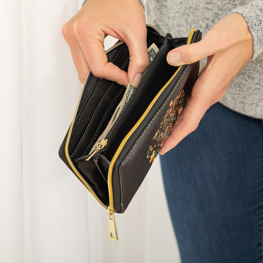 Floral Paw Zip Around WalletClutch & Wallets & Coin BagsTorqelo.com