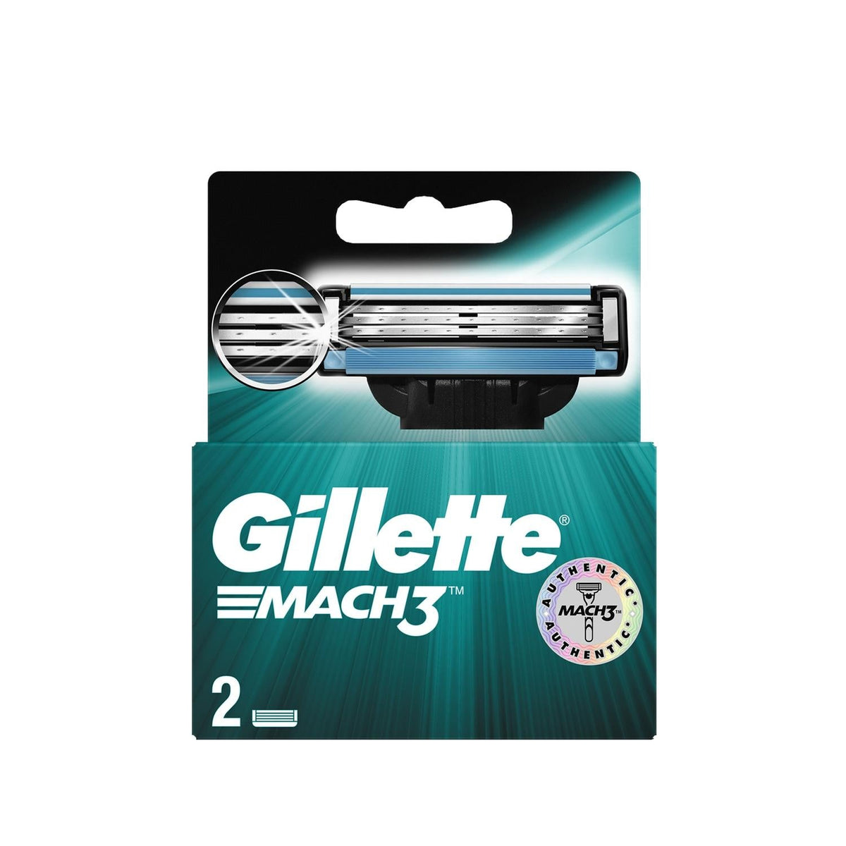 Gillette Mach3 Razor Blades - Pack of 2, Compatible Replacement Blades for Men's Grooming by Beauty Care Bag