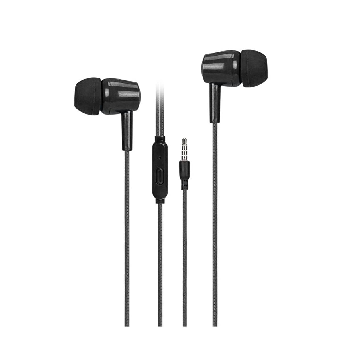 As1 In-ear Headphones with Microphone - Black, Mobile Compatible, Hands-Free Communication by Beauty Care Bag