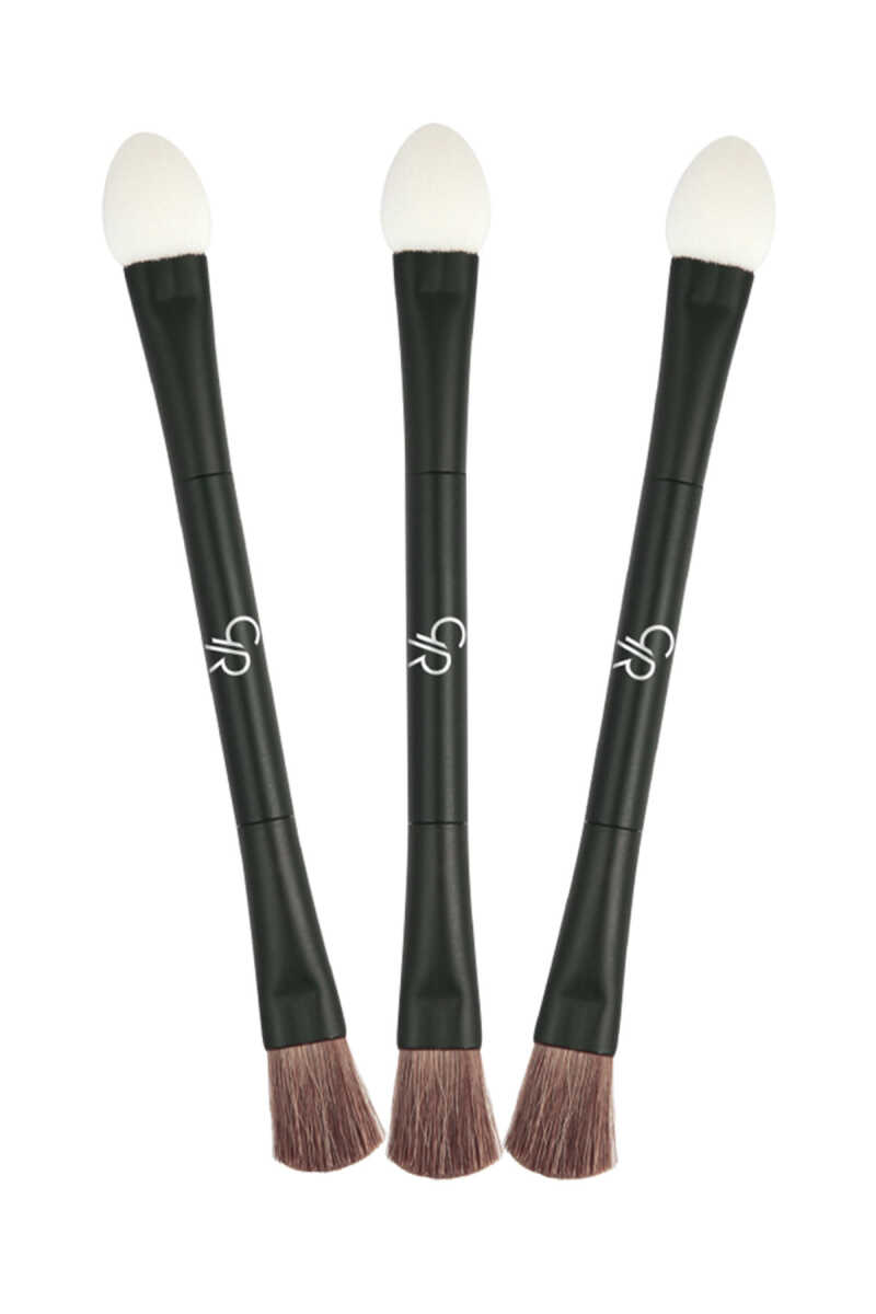 Golden Rose Double-Ended Eyeshadow Brush for Seamless Blending by Beauty Care Bag