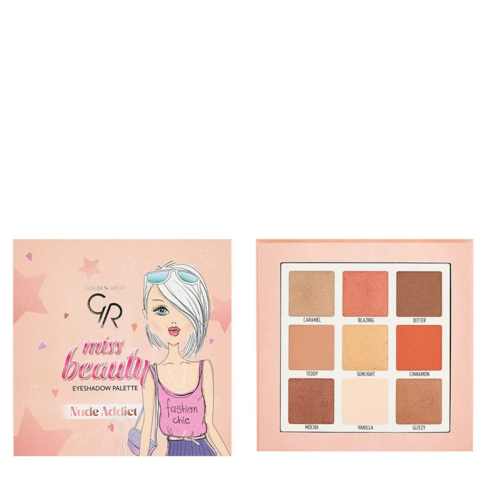 Golden Rose Miss Beauty Nude Addict Eyeshadow Palette 9g by Beauty Care Bag