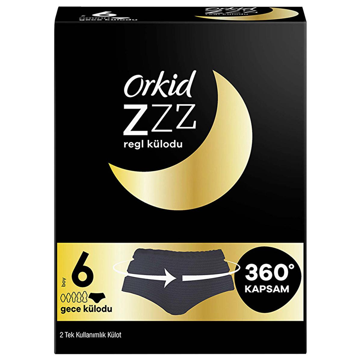 Orkid Disposable Period Panties for Women - 360 Degree Protection, Silky Soft & Breathable - Black, Size 6 (Pack of 2) by Beauty Care Bag