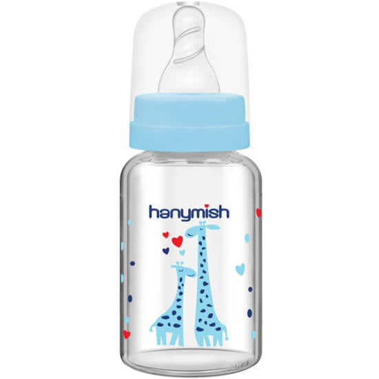Hanymish Glass Baby Bottle for Easy Feeding 125 ml by Beauty Care Bag