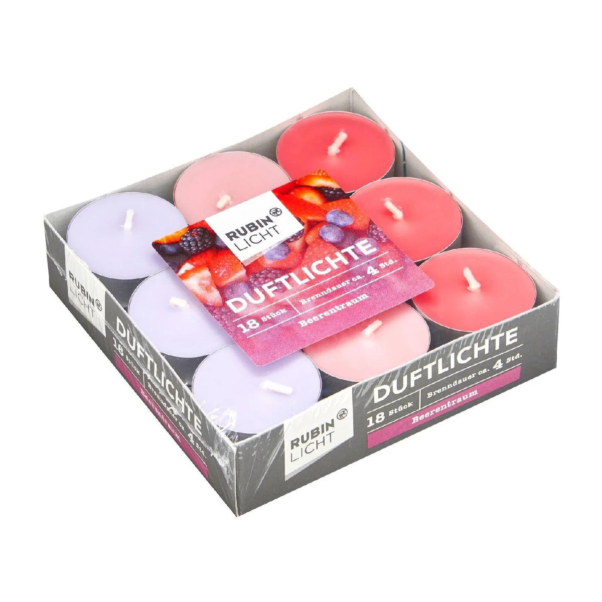 Rubinlicht Fruit Dream Scented Tealight Candles 18-Pack by Beauty Care Bag