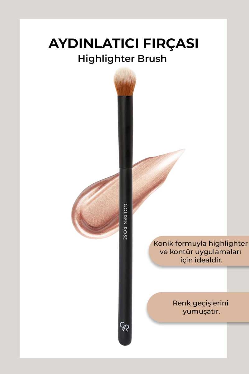 Golden Rose Highlighter Brush for Seamless Glow 1 pc by Beauty Care Bag