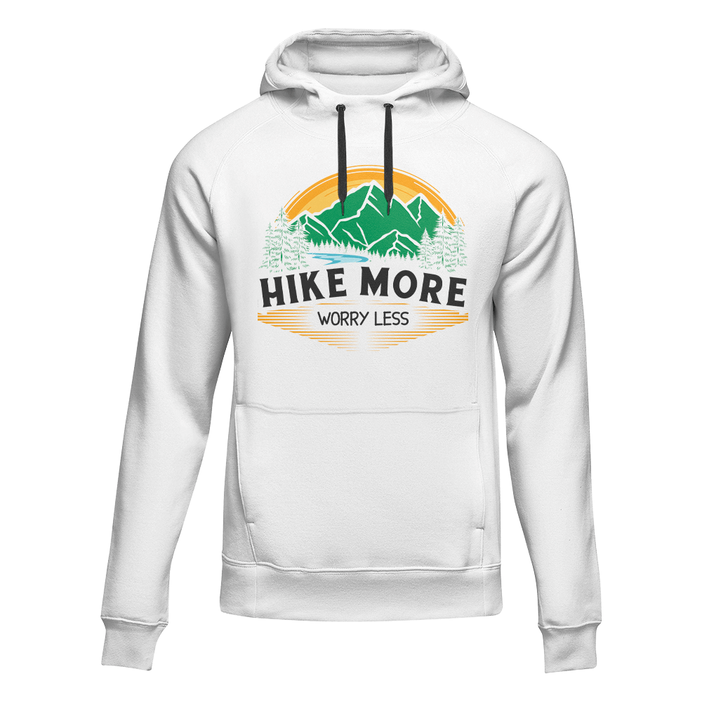Hike More Worry Less Adult Fleece Hoodie by Outdoorzees