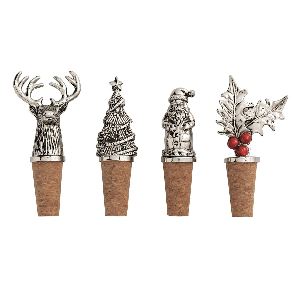 Christmas Cast Aluminum Bottle Stoppers | 4 Styles by Rust & Cinder