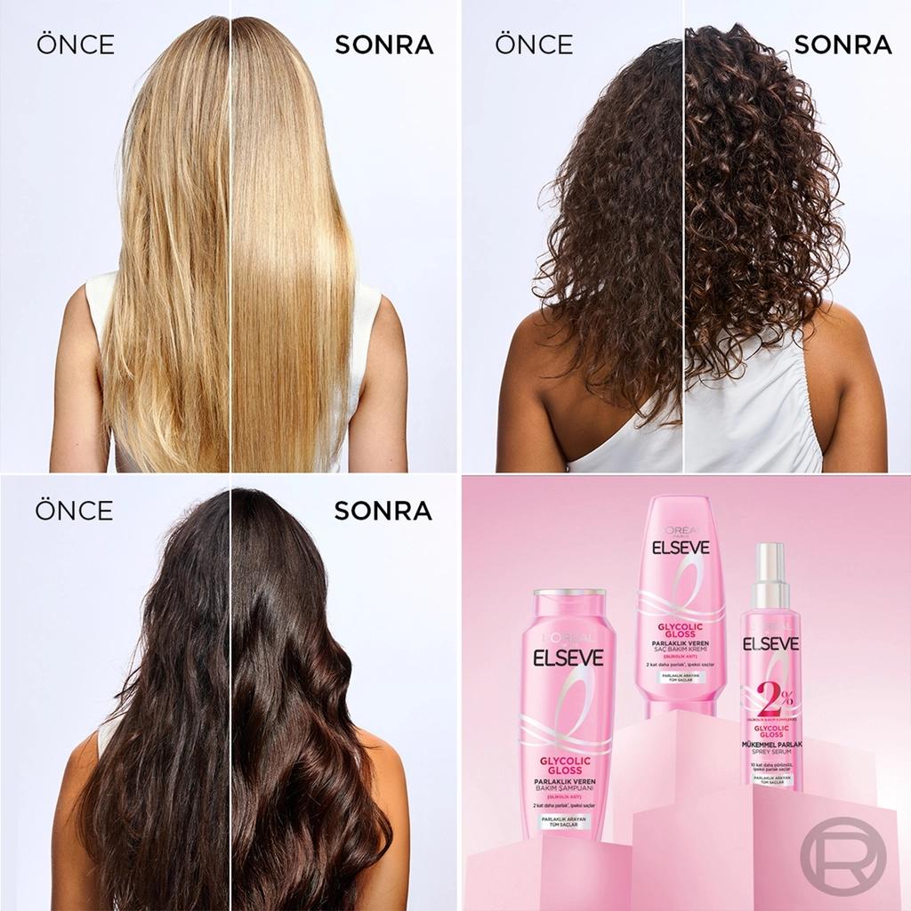 L'Oreal Paris Elseve Glycolic Gloss Shine Shampoo 300ml by Beauty Care Bag