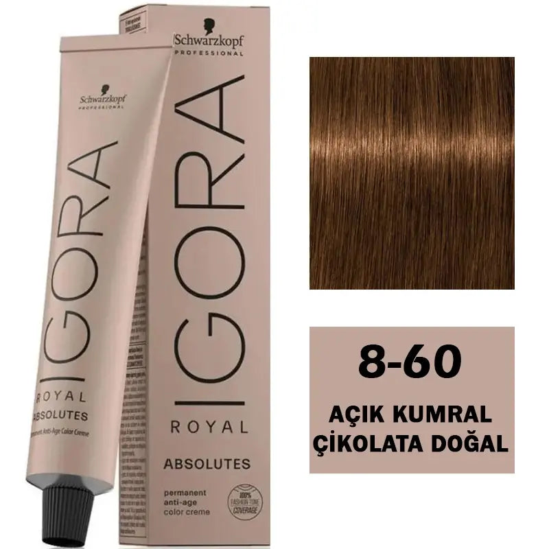 Igora Royal Absolutes Anti-Age Hair Color 8-60 Light Auburn 60ml by Beauty Care Bag