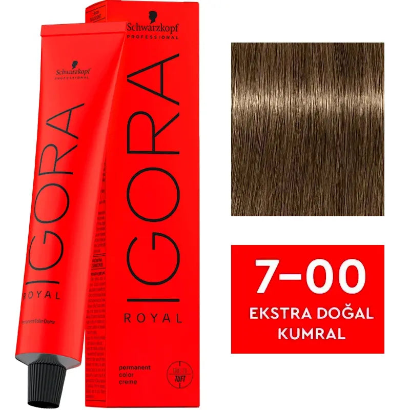 Igora Royal Permanent Color Creme 7-00 Extra Natural Medium Blonde 60ml by Beauty Care Bag
