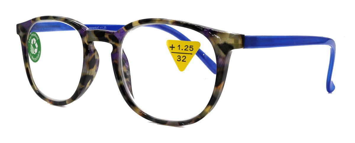 Ella, (Premium) Reading Glasses Round. High End Readers Modern Circle Style (Blue) Brown Tortoiseshell +1.25..+3 Magnifying NY Fifth Avenue by NY Fifth Avenue