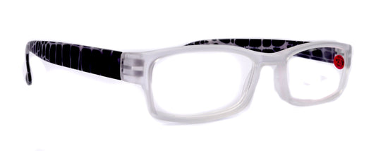 Xena, (Premium) Reading Glasses, Square Readers Clear Frosted +1.25.. +6 High / Strong Magnifying Eyeglasses (Black Giraffe) NY Fifth Avenue by NY Fifth Avenue