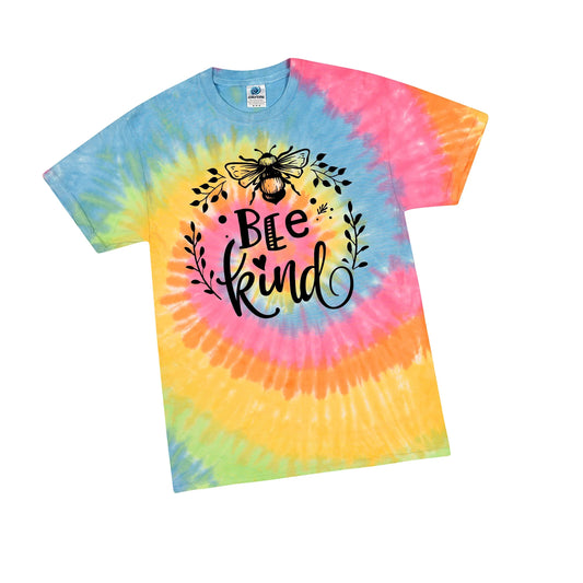 Bee Kind tie dye shirt, tie dye clothing, Bee Gift tie dye t shirt, tie dye tshirt, Kindness pastel tie dye shirt, bee kind gifts by Joyful Moose