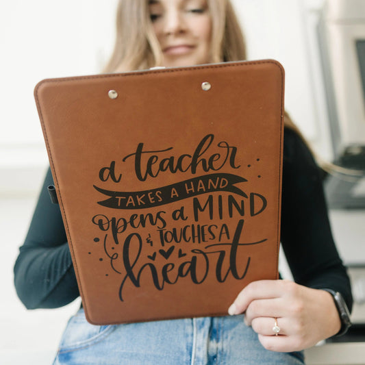 Custom Clipboard for Teacher, Personalized Teacher Gift, leather clip board teacher appreciation gift for Teachers by Joyful Moose
