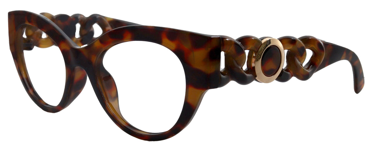 Athena's Fashion High-End Line Bifocal OR Non-Bifocal Black W brown Tortoiseshell Reading Glasses Round Chic, Inspired by NY Fifth Avenue by NY Fifth Avenue