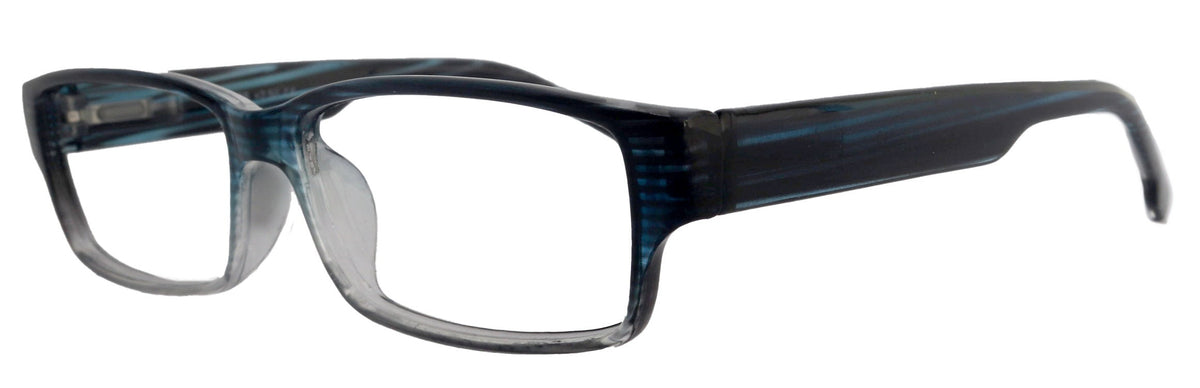 Logan Square Men's Unixes High-End Reading Glasses - Magnifying Readers, Transparent Blue, Rectangular Frame, Inspired by NY Fifth Avenue by NY Fifth Avenue